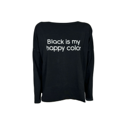 KARMA t-shirt donna nera stampa bianca over 12117 95% cotone 5% elastan MADE IN ITALY