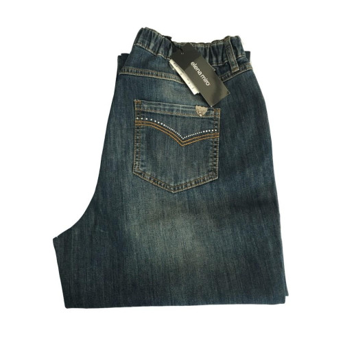 ELENA MIRO' jeans donna con elastico e dettagli tasca posteriore 98% cotone 2% elastan