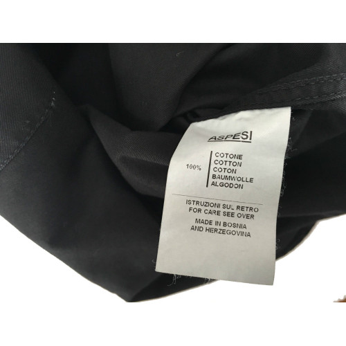 ASPESI man shirt, black color, pattern CE74 2561 GASOLINA, 100% cotton