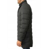 LUIGI BIANCHI MANTOVA gray coat with bib 100% wool filling 90% down 10% feathers