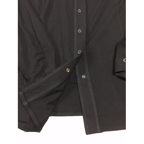  ELENA MIRO' shirt jersey black with automatic buttons  92% viscose 8% elastane