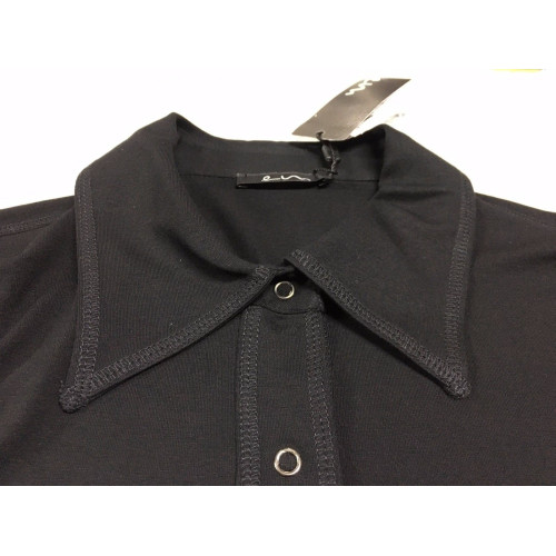 ELENA MIRO' camicia jersey nero con bottoni automatici 92% viscosa 8%elastan