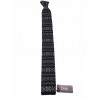 DRAKE'S LONDON tie man gray jacquard 100% wool MADE EN ENGLAND