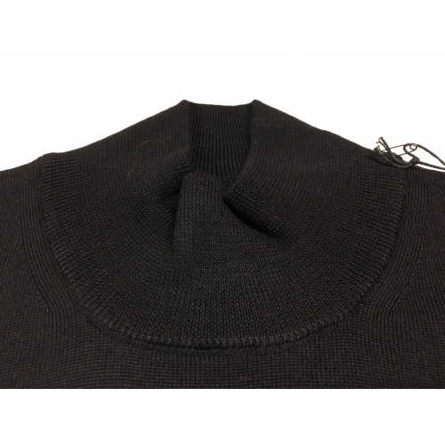 ALPHA STUDIO black knit high collar men wool slim fit 100%