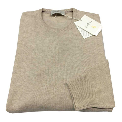 DELLA CIANA maglia uomo beige chiaro 100% lana MADE IN ITALY