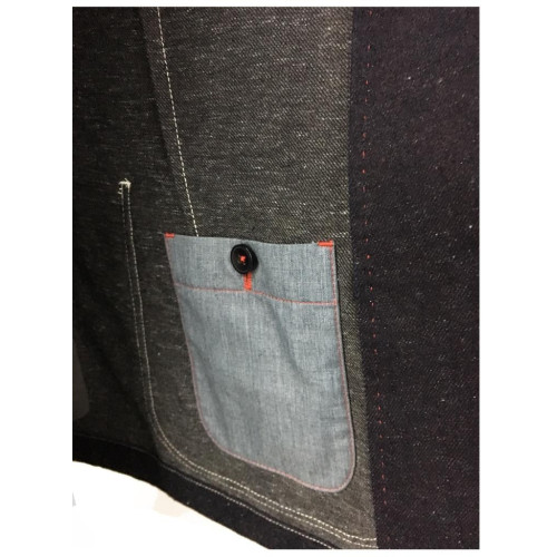 ROYAL ROW giacca uomo jeans cimosato doppiopetto 100% cotone MADE IN ITALY vestibilità slim