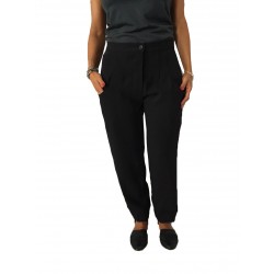 TADASHI pantalone donna con elastico nero 100% poliestere MADE IN ITALY