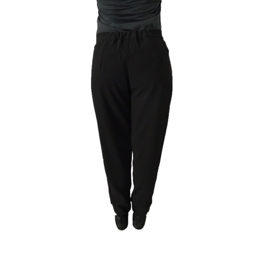 TADASHI pantalone donna con elastico nero 100% poliestere MADE IN ITALY