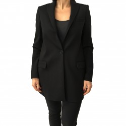 HANITA giacca donna nero lunga 65% viscosa 30% nylon 5% elastan MADE IN ITALY