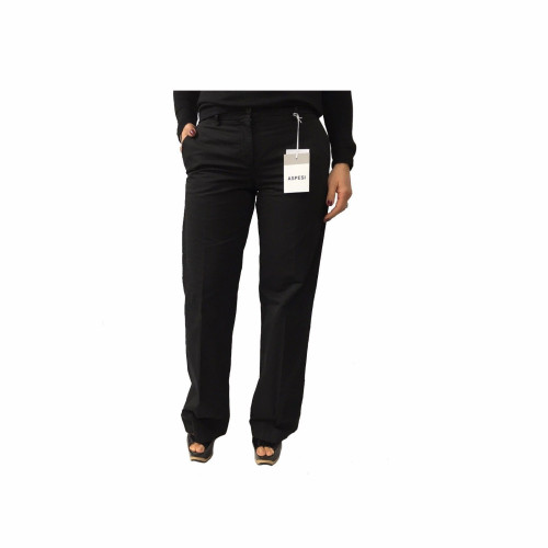 ASPESI women  black  trousers mod H111  100% cotton bottom 27 cm