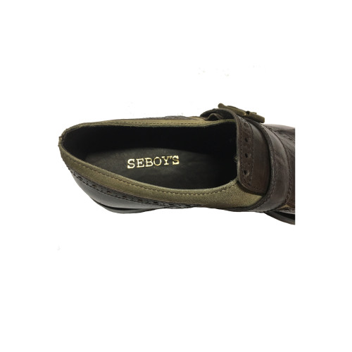 SEBOY'S shoe man mod P3838 100% more beige suede brown leather MADE IN ITALY