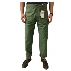 ASPESI pantalone uomo vita alta verde mod FATIGUE A CP13 F202 con bottoni 100% cotone MADE IN ITALY