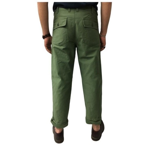 ASPESI pantalone uomo vita alta verde mod FATIGUE A CP13 F202 con bottoni 100% cotone MADE IN ITALY