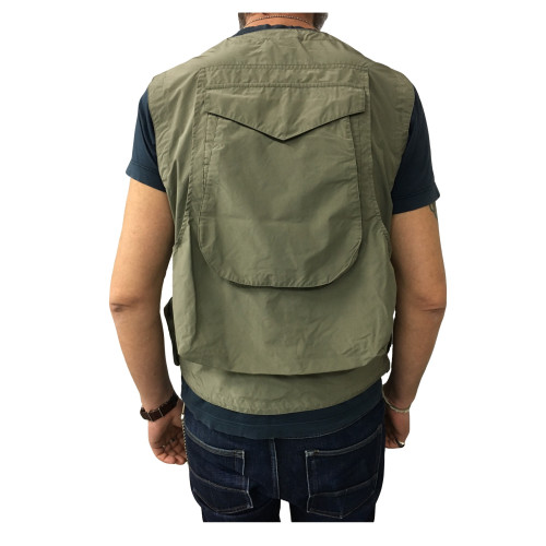 ASPESI man vest khaki multi-pocket model UMARELL I706 9974 65% polyester, 35% polyamide