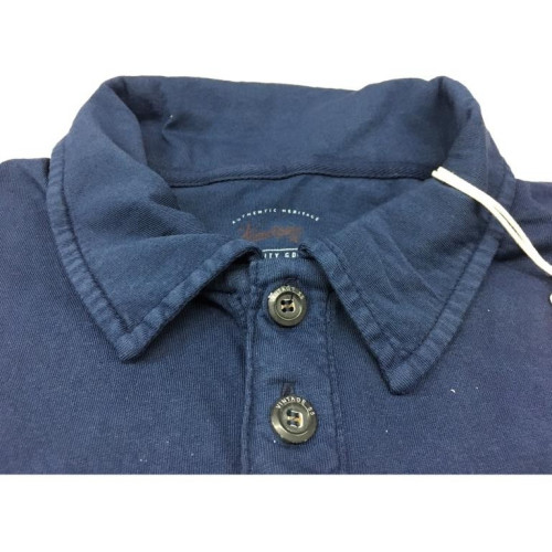 VINTAGE 55 Polo middle sleeve man BLUE with pocket 100% cotton