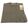 DELLA CIANA man crew neck sweater cold dyed  putty color 100% cotton MADE IN ITALY