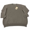 DELLA CIANA man crew neck sweater cold dyed  putty color 100% cotton MADE IN ITALY