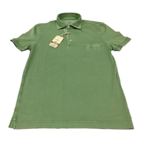 DELLA CIANA polo shirt half sleeve pocket, mod 71 / 47613L 100% cotton light green