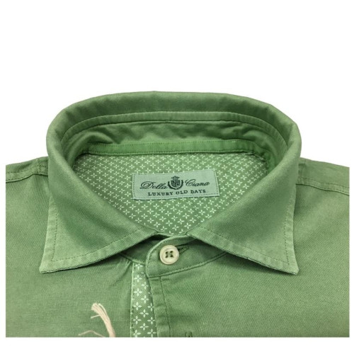 DELLA CIANA polo shirt half sleeve pocket, mod 71 / 47613L 100% cotton light green