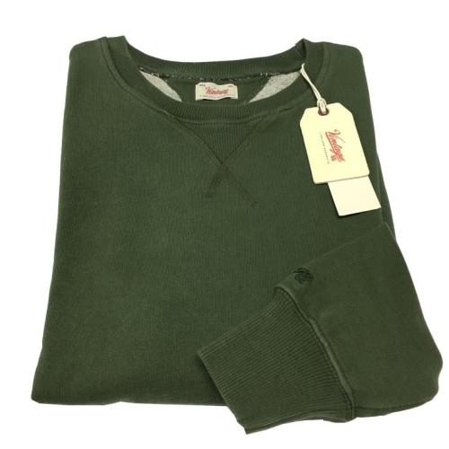 VINTAGE 55 sweatshirt green man brushed 100% cotton slim fit