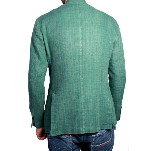 L.B.M 1911 giacca uomo sfoderata quadri verde 60% cotone 40% lino