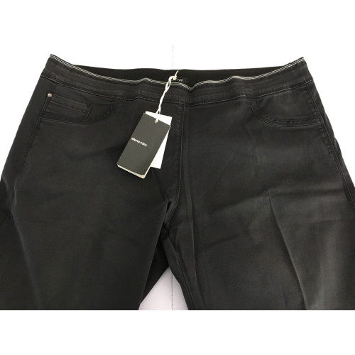 ELENA MIRO' pantalone donna con elastico nero con lavaggio used