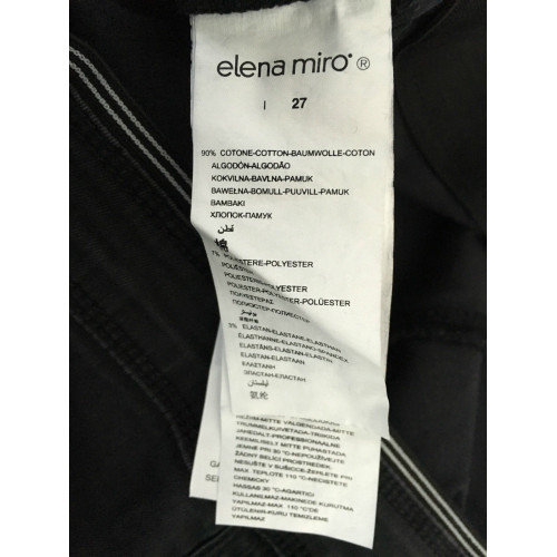 ELENA MIRO' pantalone donna con elastico nero con lavaggio used