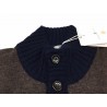 DELLA CIANA   knitted brown / blue man with buttons 80% wool 20% cashmere MADE IN ITALY