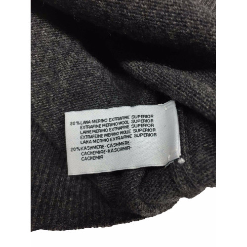 DELLA CIANA maglia uomo a V antracite 80% lana 20% cashmere MADE IN ITALY 