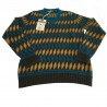 IRISH CRONE knitted men's crew neck, black color, 50% wool and 18% acrylic 16% polyamide 16% mohair MADE IN ITALY