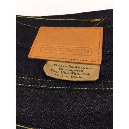 TELLASON jeans man mod 101.03 LADBROKE GROVE SLIME TAPERED CONE MILLS WHITE OAK