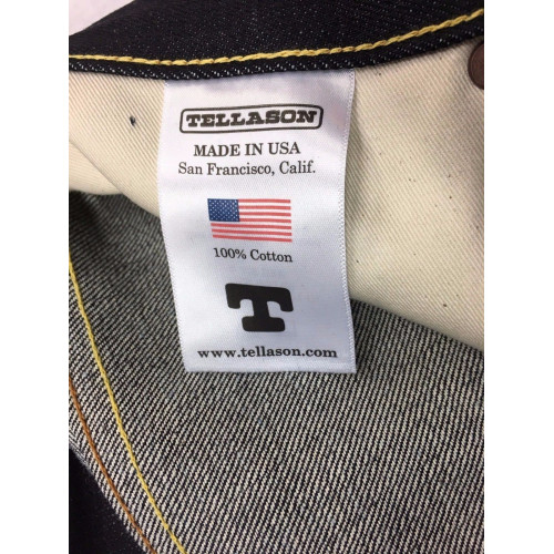 TELLASON jeans man mod 101.03 LADBROKE GROVE SLIME TAPERED CONE MILLS WHITE OAK