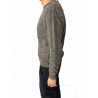 GRP man gray cardigan, vest + barbed front fabric, 50% alpaca 50% superfine merino wool MADE IN ITALY