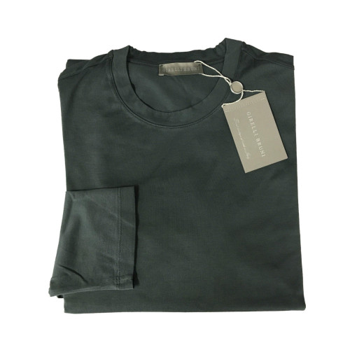 GIRELLI BRUNI t-shirt long sleeve anthracite 100% cotton GIZA 60 MADE IN ITALY