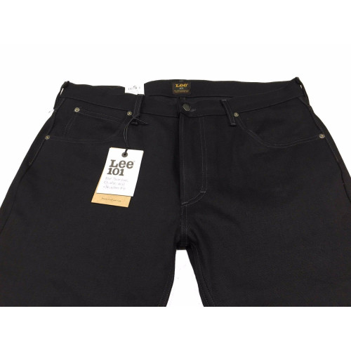 LEE 101 jeans man mod black RIDER selvage L9665941 100% cotton with zip