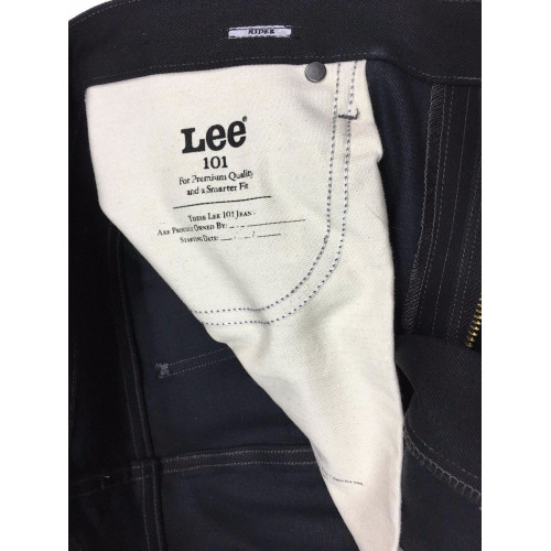 LEE 101 jeans man mod black RIDER selvage L9665941 100% cotton with zip