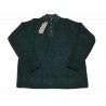 FERRANTE maglia uomo collo con bottoni verde TINTO FREDDO 100% lana MADE IN ITALY