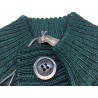 FERRANTE knit MAN Neck with buttons green 100% wool MADE IN ITALY
