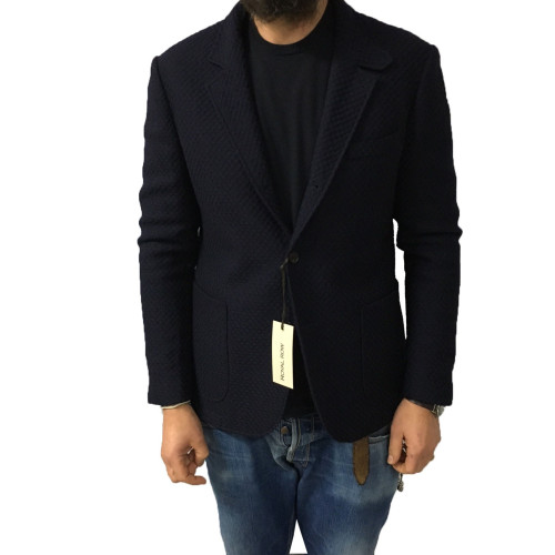 ROYAL ROW man jacket, fancy blue, domestic aviation lightly padded 100% wool MADE IN ITALY