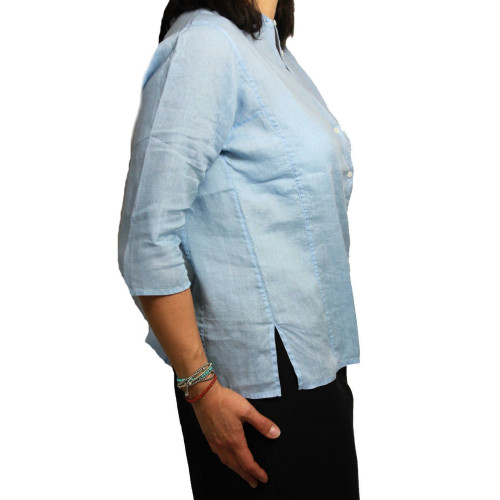 ASPESI Korean neck woman shirt 100% linen mod H726 3/4 sleeve