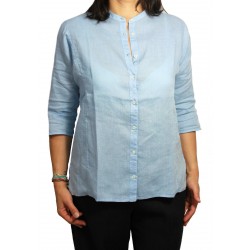 ASPESI Korean neck woman shirt 100% linen mod H726 3/4 sleeve