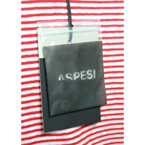 ASPESI t-shirt donna rigata bianco/rosso 58% lino MADE IN ITALY