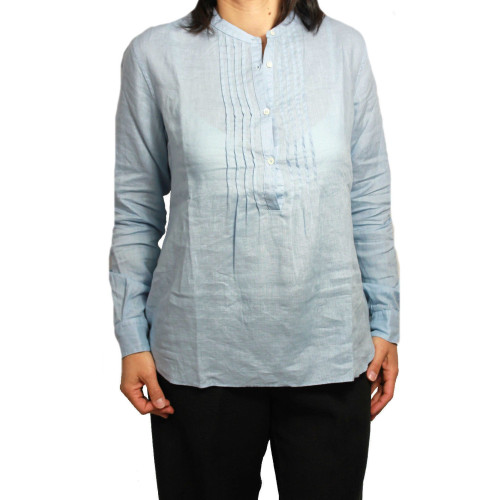 ASPESI camicia donna celeste  manica lunga mod H702 C195 100% lino