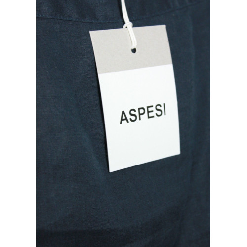  ASPESI women dress mod H606 blue linen 100%