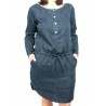  ASPESI women dress mod H606 blue linen 100%