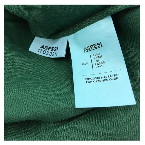  ASPESI Sleeveless Green shirt mod H805 C195 100% linen