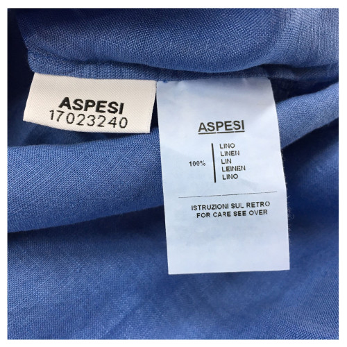  ASPESI Sleeveless light blue shirt mod H805 C195 100% linen