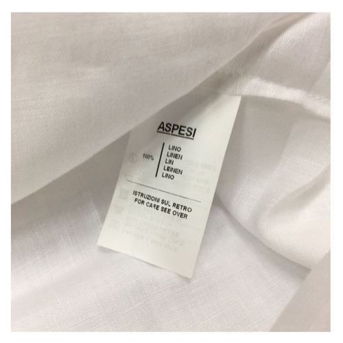  ASPESI Sleeveless white shirt mod H805 C195 100% linen