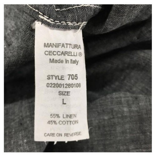 MANIFATTURA CECCARELLI camicia uomo chambray nera mod 705 QA collo guru