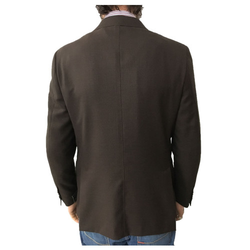 MICHELANGELO giacca uomo sfoderata moro 100% lana MADE IN ITALY vest. regolare